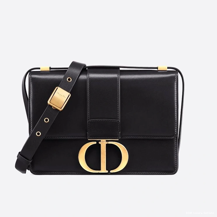 Cheap 30 Bag Black Box Dior Calfskin Montaigne 0730 Luxury